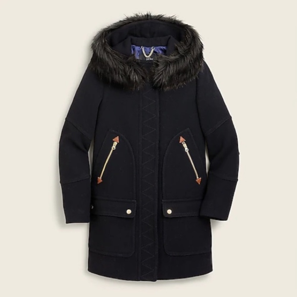 NWT J. Crew Chateau parka in Italian stadium-cloth wool.